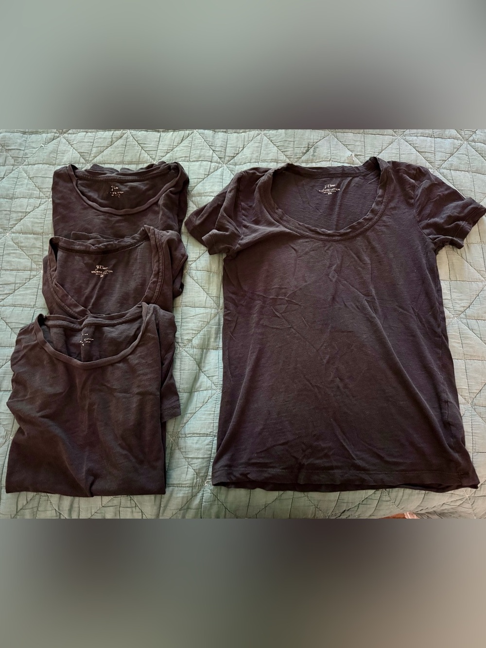 Set of Four! Black J. Crew Vintage Cotton Tees